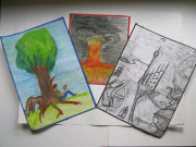 Мария Козырева, 6 класс, триптих "Три пути. Что ждет нас?"